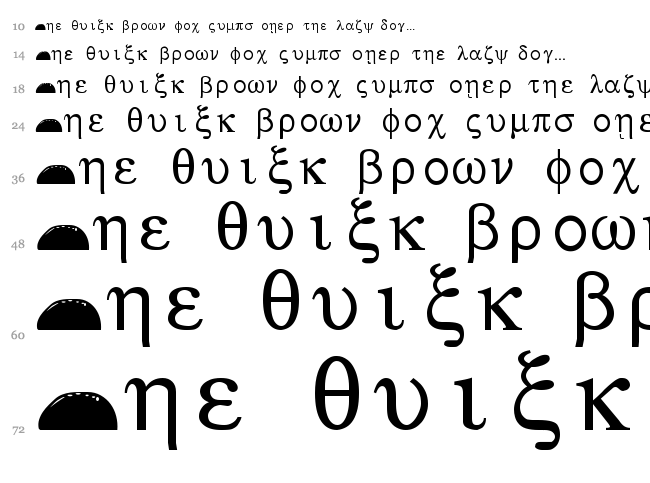 Rosetta Stone font waterfall